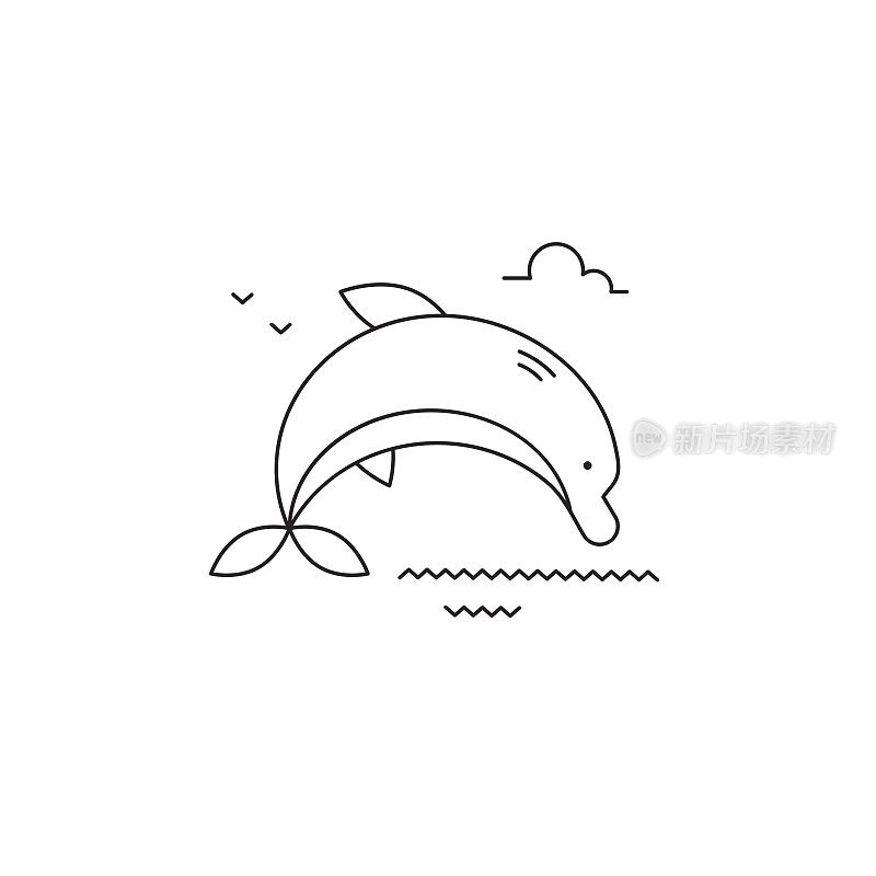 Dolphin line icon